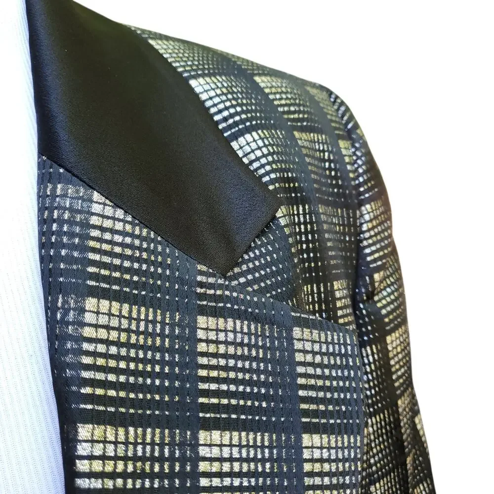 Christian Dior 80s 90s Blazer Jacket Power Money Cropped Disco Black Metallic 8